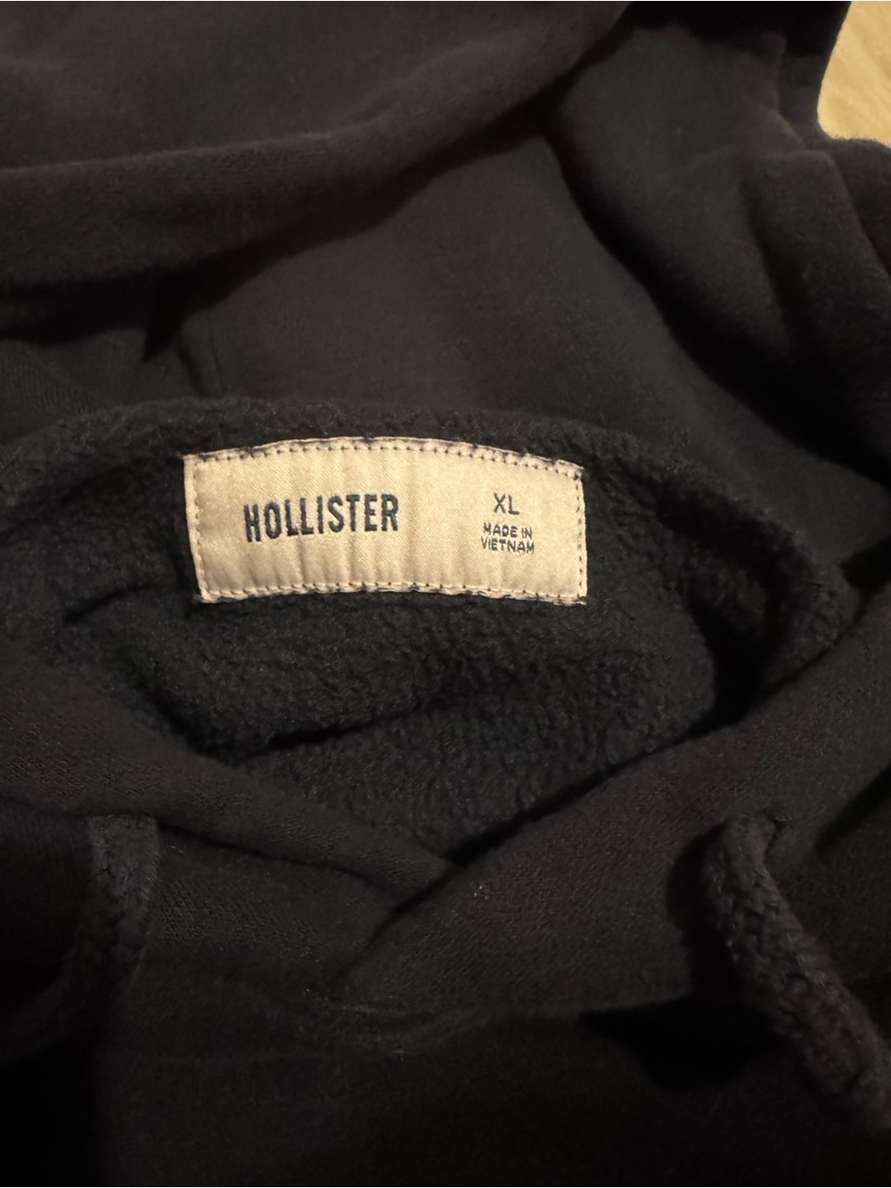 Hollister Solid Navy Fleece-Lined Hoodie